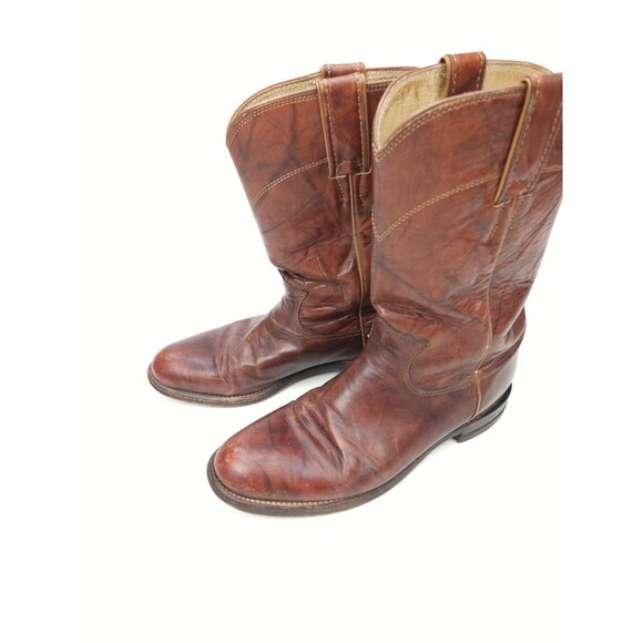 Women's Justin Roper 3163 Cowboy Boots Chestnut Deerlite Marbled Sz 6.5 B - Picture 4 of 11